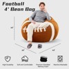 Inhand Sports Football Bean Bag Chair - Oversized Bean Bag Sofa Couch with Filler - Football Plush BeanBag for Living Room Bedroom Dorm Office - 4ft - 4 of 4
