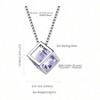 Birthstone Necklace/Earring, Cross/Cube/Moon for Women, Birthday Gift for Men - 3 of 4