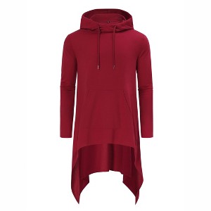 Men's Hooded Cloak Casual Long Pullover Hoodie Cape Hip Hop Sweatshirt with Pocket - 1 of 4