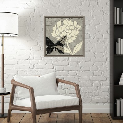 Amanti Art Natural Prints I (floral butterfly) by Daphne Brissonnet Canvas Wall Art Print Framed 16-in. x 16-in.
