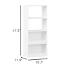 GlasFlength Decorative Bookshelf Creative and Unique Styling, Multifunctional Storage with Open Display Bookshelves, White,19.7”*11.8”*47.2" - 2 of 4