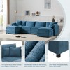 YOOCOZZ Double-Cushion Chenille Sectional Sofa with 2 Movable Ottomans and Armrest Pillows - 4 of 4