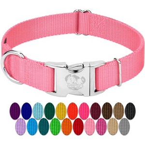 Country Brook Petz Premium Nylon Dog Collar with Metal Buckle for Small Medium Large Breeds - Vibrant 30+ Color Selection - 1 of 4