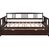 Streamdale Full Size Daybed Wood Bed with Twin Size Trundle, Espresso - 4 of 4