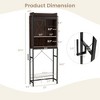 Costway Over-The-Toilet Storage Cabinet Bathroom Organizer w/ Sliding Barn Door Rustic Brown/Espresso/Grey - image 3 of 4