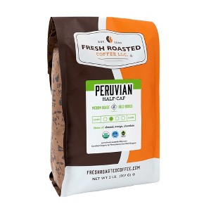 Fresh Roasted Coffee, Organic Peruvian Half Caf, Medium Roast Ground Coffee - 2lb - 1 of 4