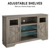 High-Rise Farmhouse-Style TV Stand with LED Lighting Three-Tier Storage Shelving Entertainment Center Suitable for Living Rooms and Bedrooms - 3 of 4