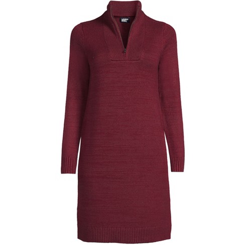 Lands' End Women's Cozy Lofty Sweater Dress - X Large - Rich Burgundy ...