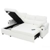 Aukfa Convertible Pull Out Sofa Bed, L-Shaped Sectional Sofa with USB Ports/Cup Holders/Storage Chaise for Living Room/Bedroom - 3 of 4