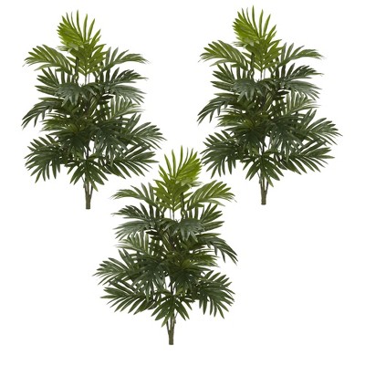 Trio of Summer Breeze 30" Areca Palm Artificial Flora in Green