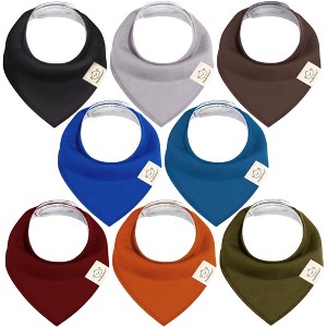 8pk Organic Baby Bandana Bibs, Baby Drool Bibs for Baby Boy, Girl, Baby Bibs for Infant, Newborn - 1 of 4