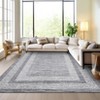 Indoor Modern Bordered Solid Color Area Rugs for Bedroom Living Room Easy Care Washable Soft Low Pile Non Slip Foldable Carpet - 4 of 4