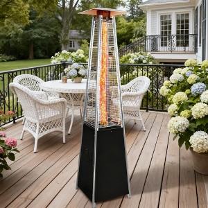 BAOURE 48000 BTU Pyramid Patio Heater with Wheels & Cover | Outdoor Propane Heater for Garden & Commercial Use - 1 of 4