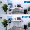 Mount-It! Large Electric Height Adjustable Desk for Corners, Automatic Standing Desk with Smooth Ergonomic Height Adjustment, Steel Frame, White - image 3 of 4