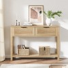 Farmhouse Entryway Table, 2 Tier Sofa Table with Storage,Wood Console Table with 2 Drawers, Foyer Tables for Entryway - 4 of 4