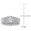 EVERLY JEWELRY | Sterling Silver 7/8 CT TDW Diamond Halo 2-Piece Bridal Ring Set - 4 of 4