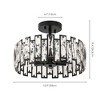 Rennnsan Bramblee 13"W 5-Light Drum Crystal Modern Glam Dimmable Semi Flush Mount - 3 of 4