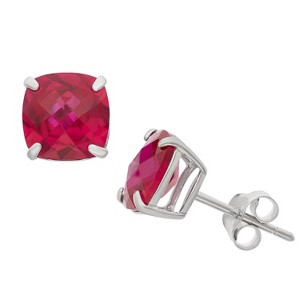 Designs By Gioelli Sterling Silver Gemstone Stud Earrings, Genuine, Lab Created - 1 of 2