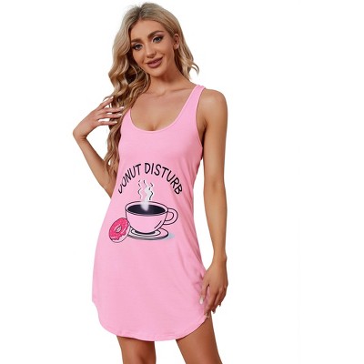 Women's Letter Print Slip Dress U Neck Back Lace Up Sleeveless Fixed Straps Summer Mini Dress