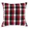 4pk 18"x18" Square Throw Pillow Covers Red/White - Design Imports: Cotton Fabric, Classic Plaid, Hidden Zipper - 2 of 4