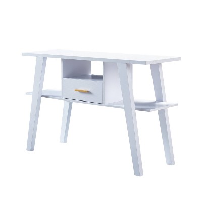 Ossy 4 Shelf Console Table with 1 Drawer White - miBasics