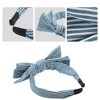 Unique Bargains Women's Double Bow Knot Fashion Stripe Pattern Headband 1.34 Inch Wide 1 Pc - 3 of 4