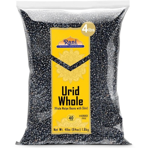 Urad Whole Black Matpe Beans w Skin 64oz 4lbs 1.81kg Rani Brand Authentic Indian Products