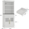 Nasitip 70" Kitchen Pantry Cabinet with Open Shelves, Fluted Drawer and Glass Doors, Wood Display Cabinet for Kitchen, Living Room - 3 of 4