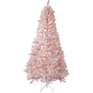 6.5 Ft Prelit Artificial Christmas Tree, Christmas Tree with 250 Warm White LED Lights & 818 Branches, Xmas Decoration for Living Room Hallway Office - 1 of 4
