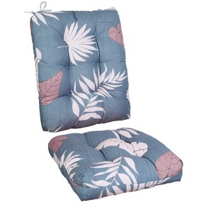 NewHome"2Pcs Rocking Chair Cushion Set with Non-Slip Ties, Polyester Fiber Filling for Comfort & Support"BeigeBlueCoffee&Grey - 1 of 4