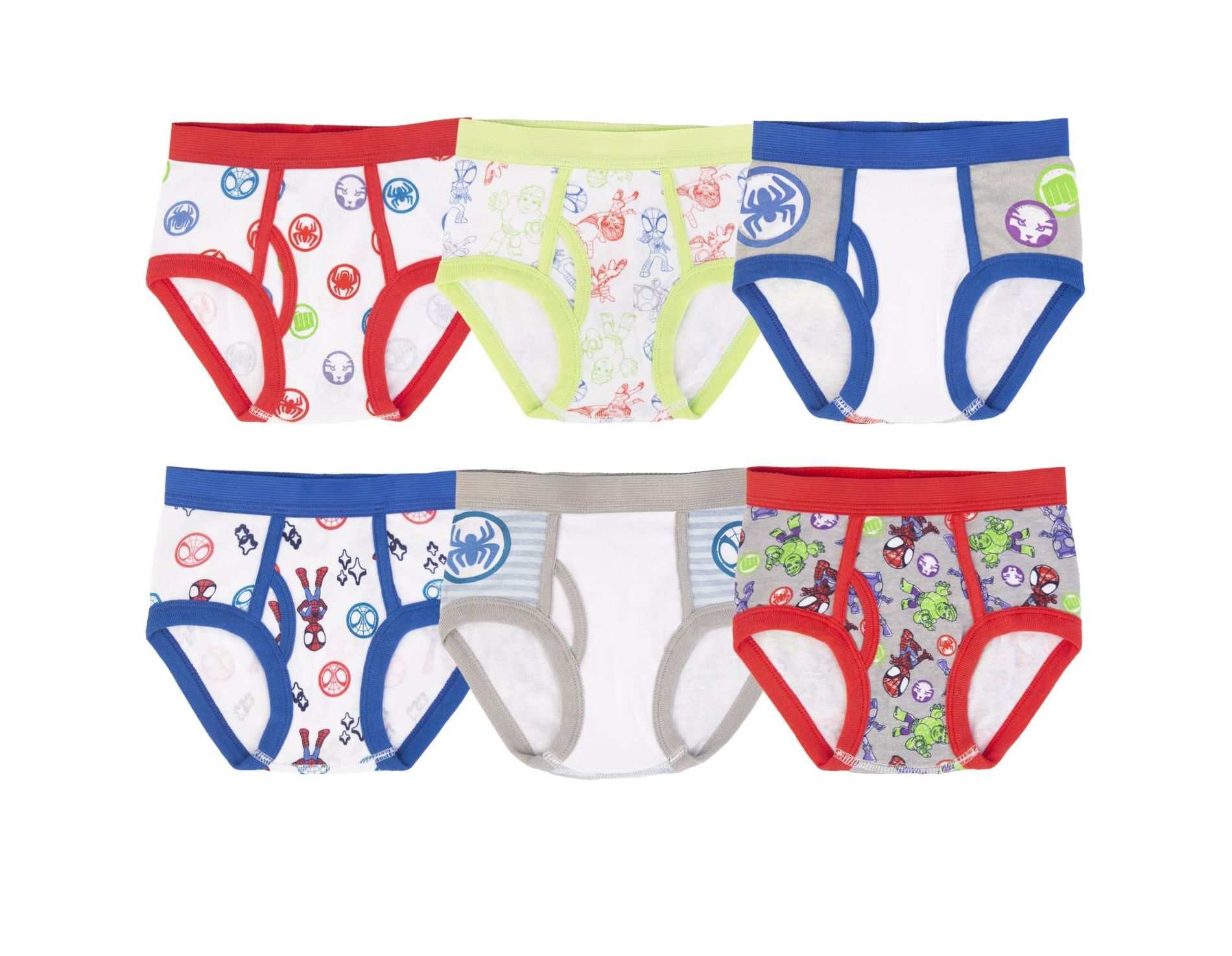 Marvel Spidey & His Amazing Friends Toddler Boys 6-Pack Briefs – Soft Cotton Underwear Set