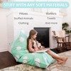 Butterfly Craze Bean Bag Chair Cover, Functional Toy Organizer, Fill with Stuffed Animals - Stuffing Not Included, Aqua Polka Dots - 3 of 4
