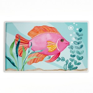 Stupell Industries Fun Blue Fish Underwater Printed Plush Bathroom Floor Mat, design by Audrey Jeanne Roberts - 1 of 4
