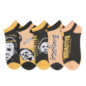 John Carpenter'S Logo & Mask Icon Halloween Womens Ankle Sock 5 Pack - 1 of 4