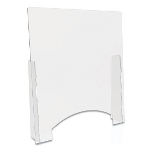 deflecto Counter Top Barrier with Pass Thru, 31.75" x 6" x 36", Polycarbonate, Clear, 2/Carton - 1 of 2