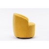 PAGED Swivel Accent Chair Teddy Fabric Armchair with Upholstered, Barrel Chair with Round Swivel Base for Living Room - 4 of 4
