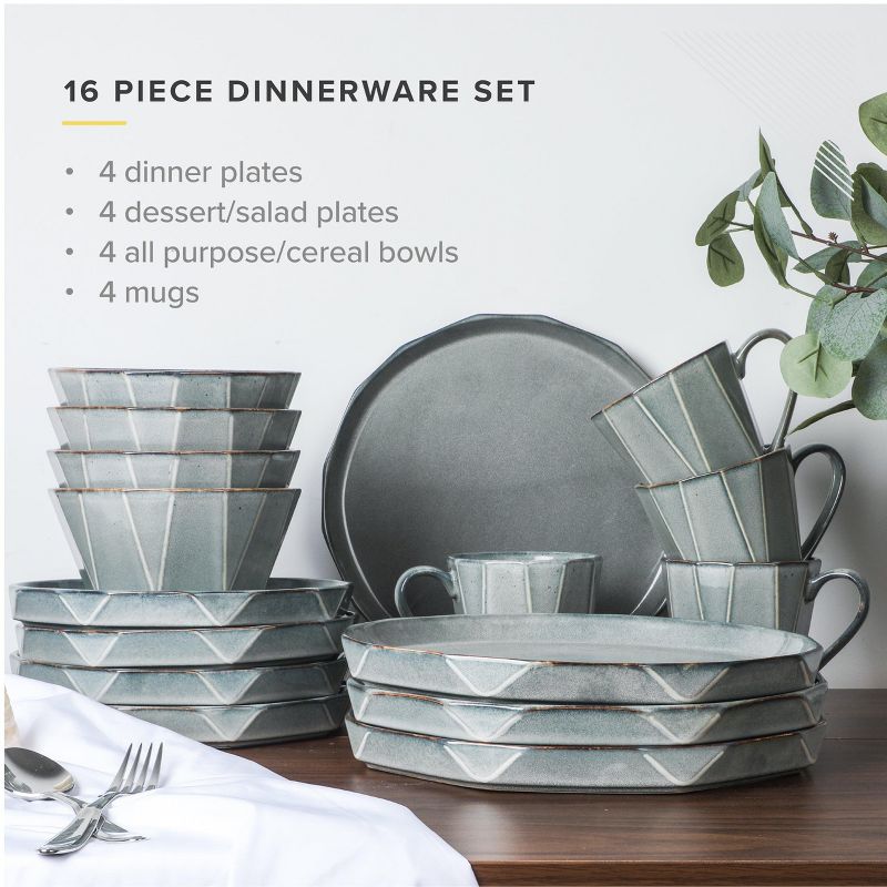 TABLE 12 Dinnerware Set 16 Pc Microwave and Dishwasher Safe, White, 2 of 8