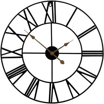 Sorbus Oversized Metal Decorative Analog Round Wall Clock - Beautifully decorate any wall space in the household