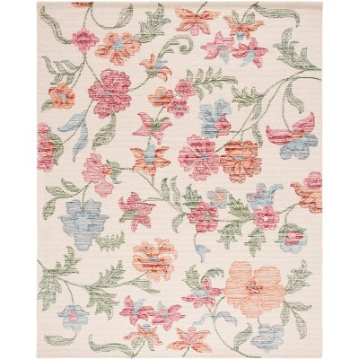 Ivory Floral Hand-Tufted Wool 8' x 10' Area Rug