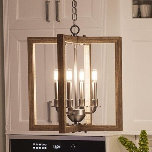 Urban Ambiance Luxury Modern Farmhouse Chandelier,  18-3/4"H x 16"W,  Galvanized Steel Finish, UHP2740 - 1 of 4