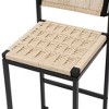 FURNIinspire Counter And Bar Stools Hand Weave Counter Stool With Footrest, Kitchen Stool For Kitchen Island Home Bar, White, 14.96"*15.15"*34.84" - 4 of 4