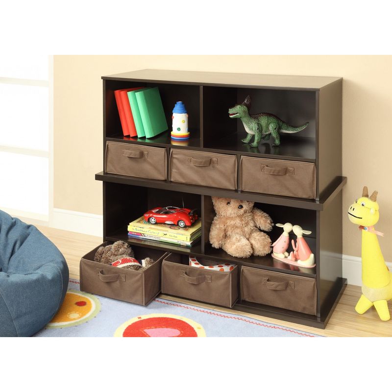 Badger Basket Stackable Shelf Storage Cubby with Three Baskets, 3 of 9