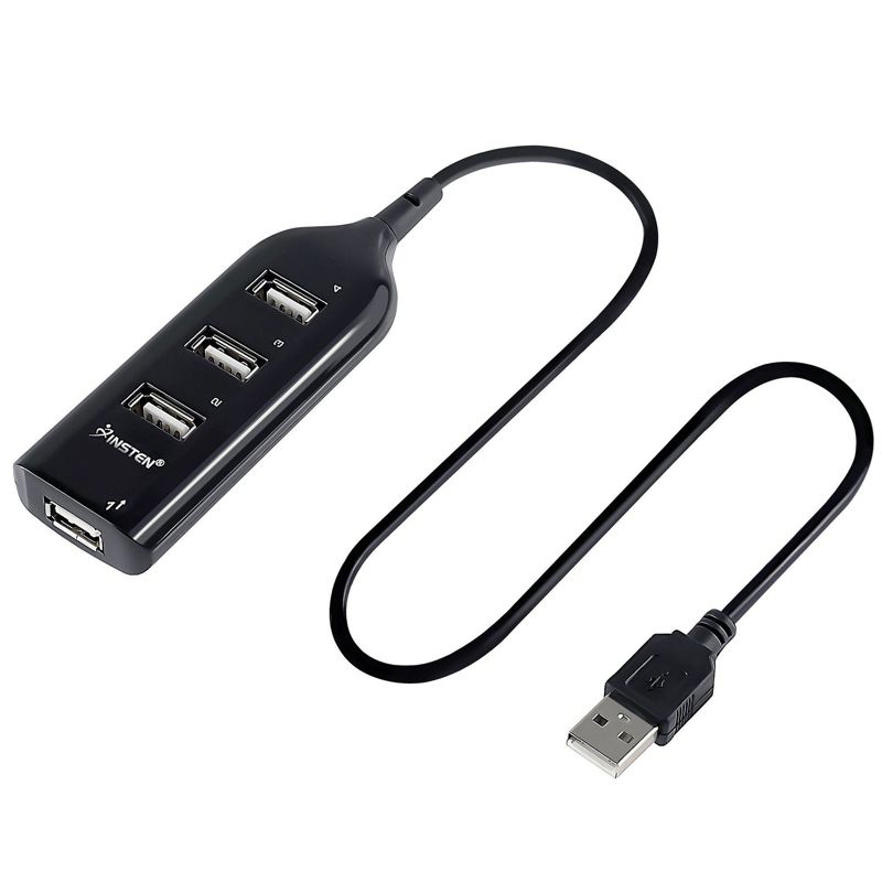 Insten 4-Port Black New USB 2.0 Hi-Speed Splitter Hub Adapter For PC Computer Notebook, 1, 4 of 5
