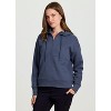 RBX Active Women's Half Zip Cotton Blend Fleece Sweatshirt Hoodie with Adjustable Drawstrings - 3 of 4