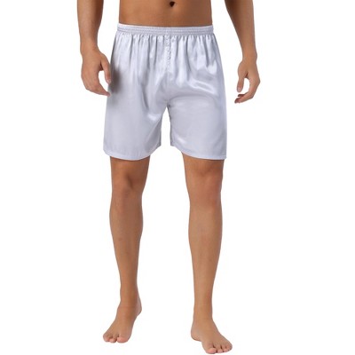 Lars Amadeus Men's Sleepwear Satin Shorts Elastic Waist Lounge Pajama Bottoms