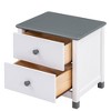 Lyngins Kids' Wooden Nightstand with 2 Drawers, End Table for Bedroom, Small Side Table, Cute Side Table for Living Room, Space-Saving Small Table - 4 of 4