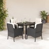 vidaXL Garden Dining Set Black, Cream White - 2 of 4