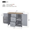 Kitchen Island, with Storage Rack, Drawers, Spice Rack & Towel Rack, for Dining, Kitchen & Barbecue - 2 of 4