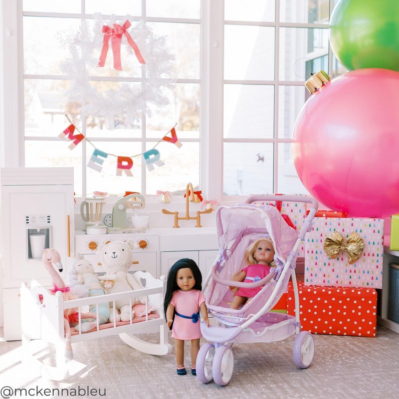 Sophia’s White Baby Doll Cradle Furniture Set for 15" Dolls, 6 of 8