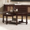FONTOI Vintage Oval Coffee Table with Drawer and Storage Shelf, 2-Tier French Country Accent Table for Living Room, Walnut, 27.8"*18.3"*45" - 2 of 4